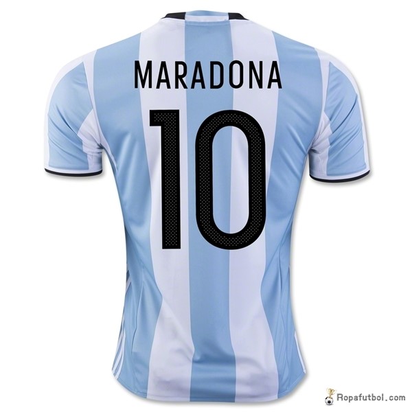 Camiseta Argentina Replica Primera Ropa Maradona 2016 Claro Azul